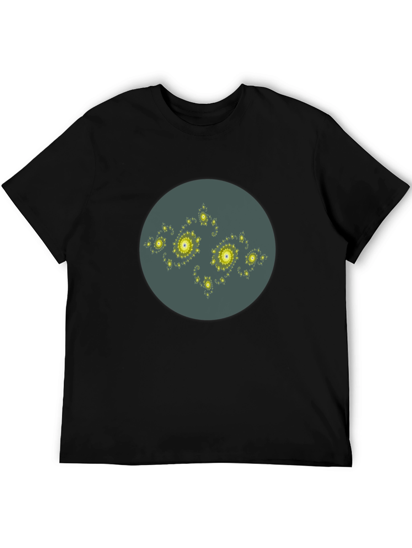 Abstract Fractal Design Black T-Shirt