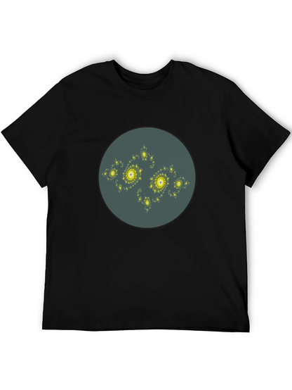 Abstract Fractal Design Black T-Shirt