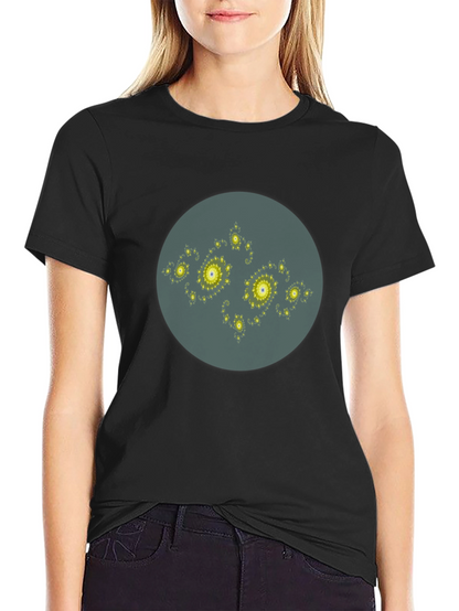 Abstract Fractal Design Black T-Shirt