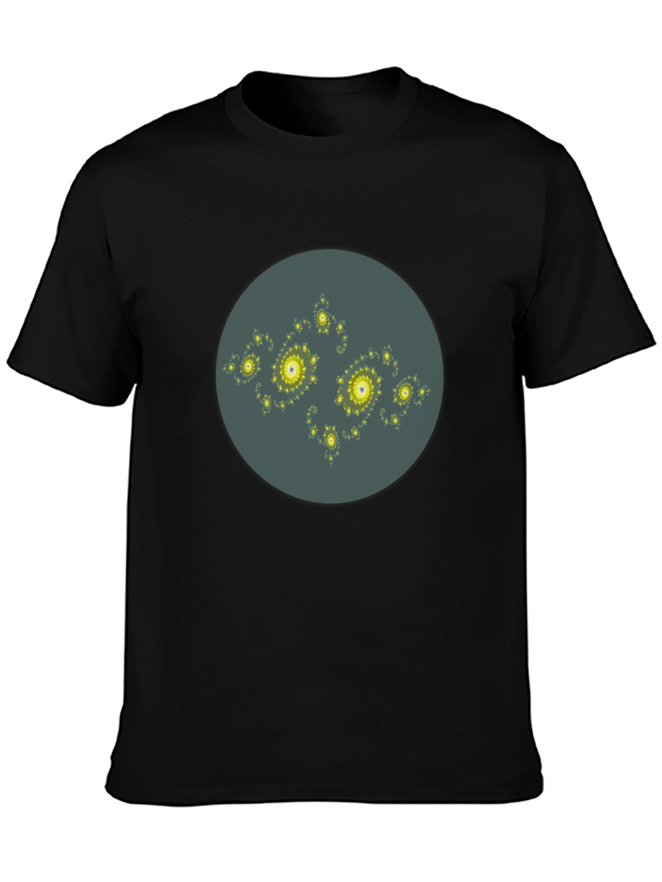 Abstract Fractal Design Black T-Shirt
