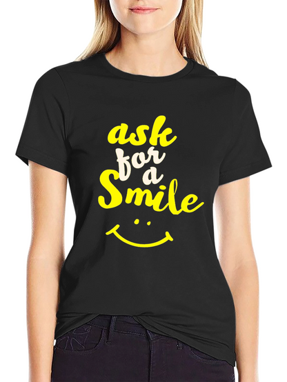 Ask for a Smile Graphic Tee - Black