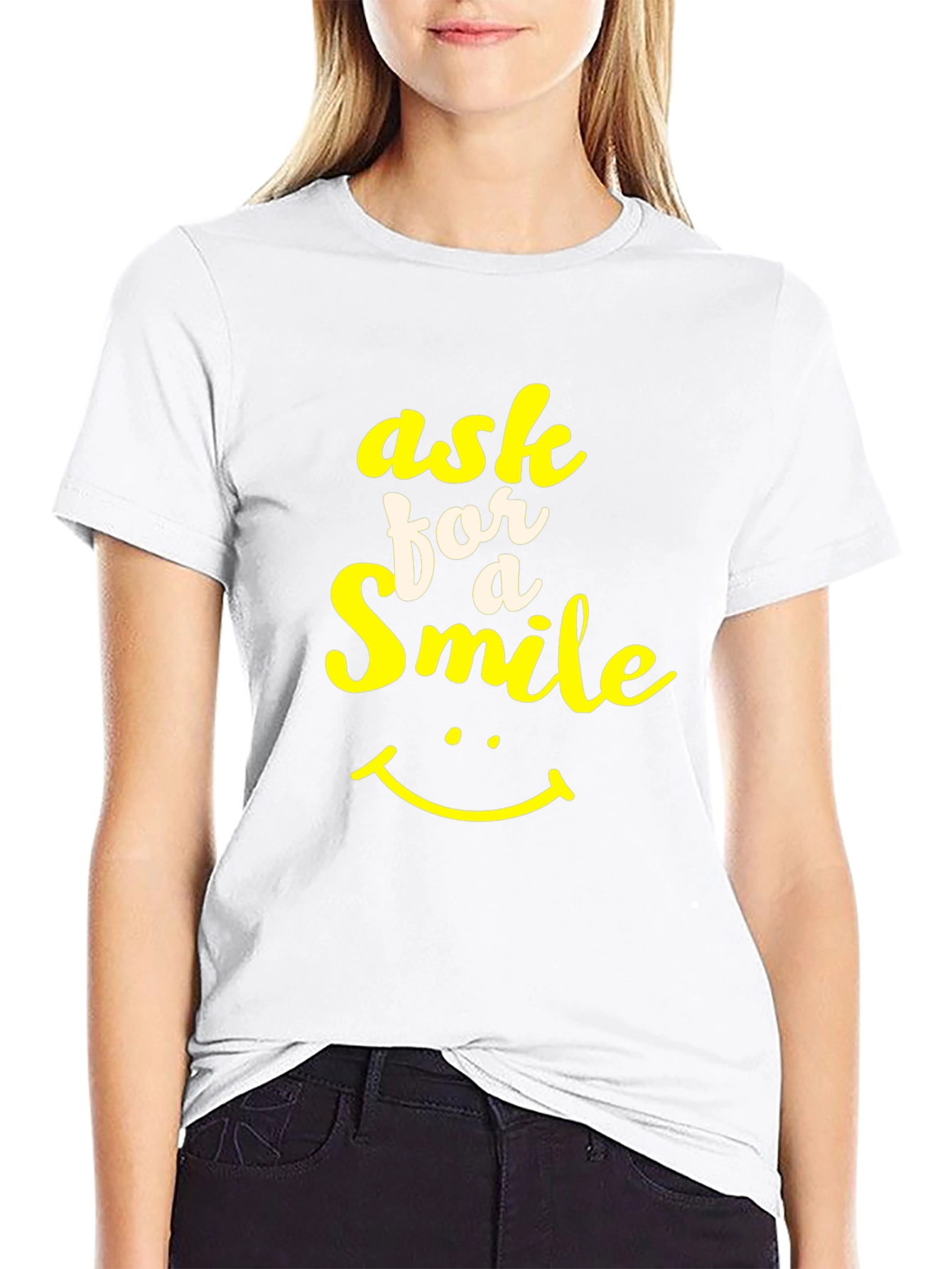 Ask for a Smile Graphic Tee - Black