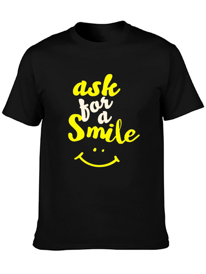 Ask for a Smile Graphic Tee - Black