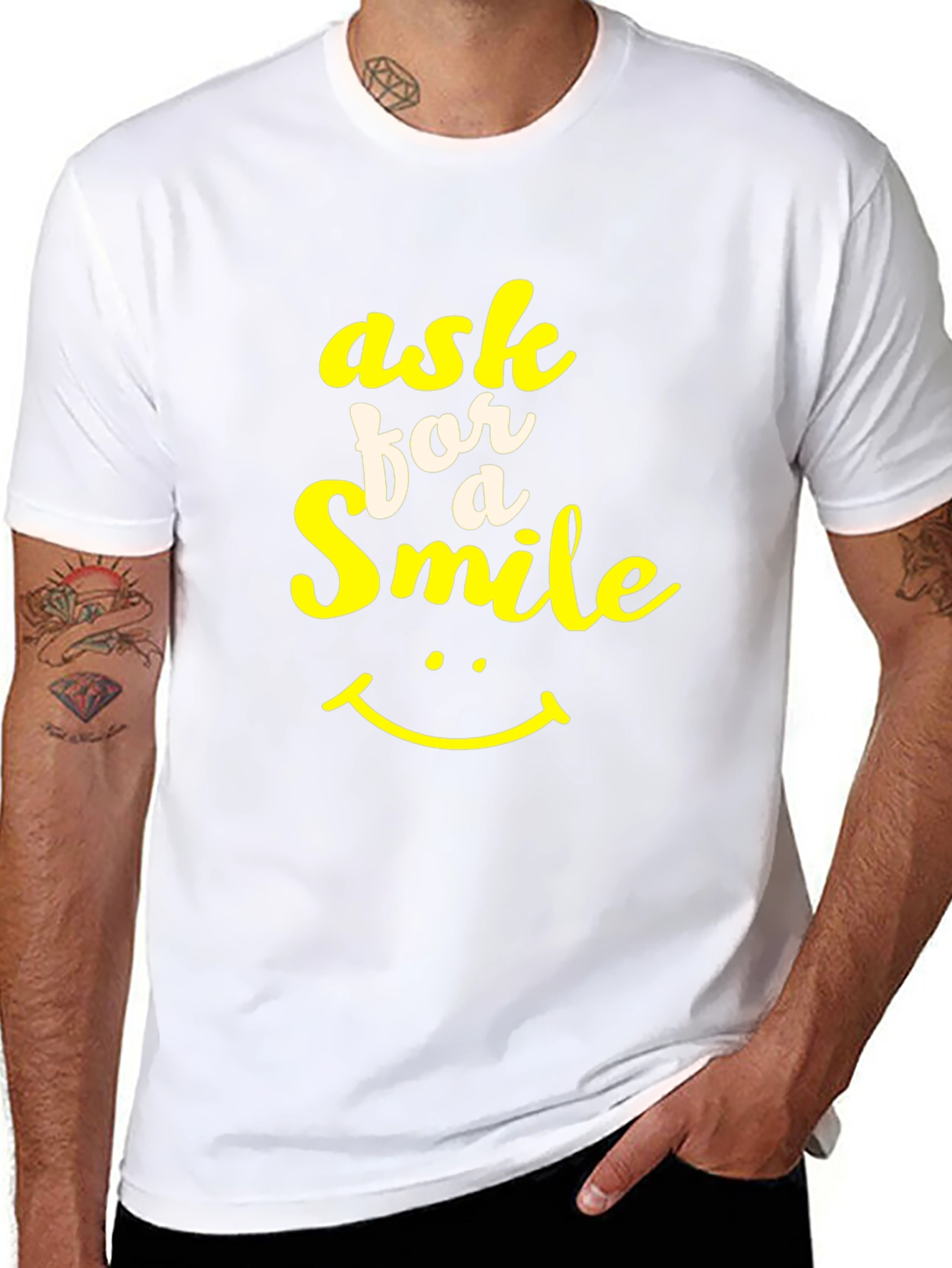 Ask for a Smile Graphic Tee - Black
