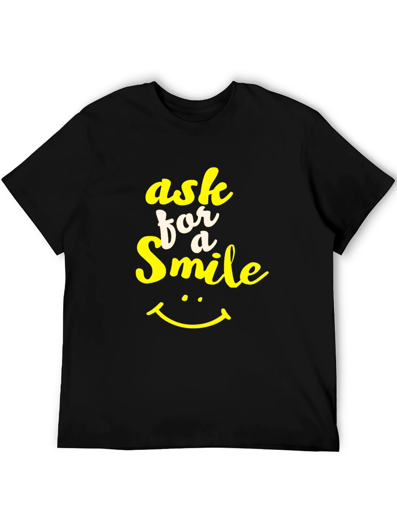 Ask for a Smile Graphic Tee - Black