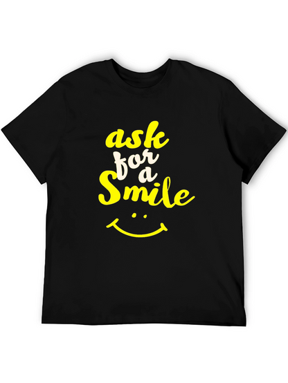 Ask for a Smile Graphic Tee - Black
