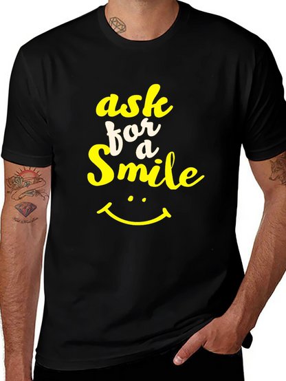 Ask for a Smile Graphic Tee - Black
