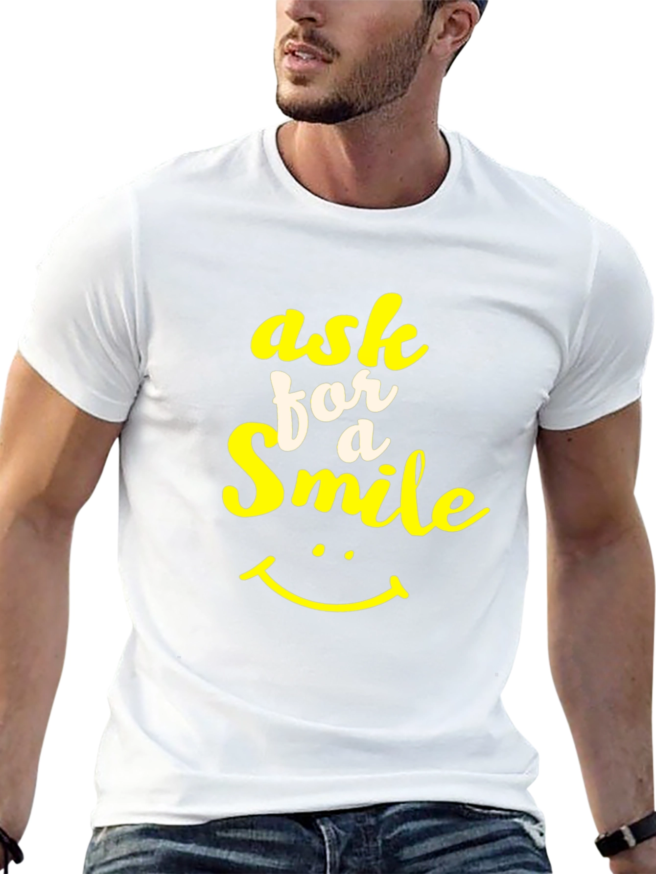 Ask for a Smile Graphic Tee - Black