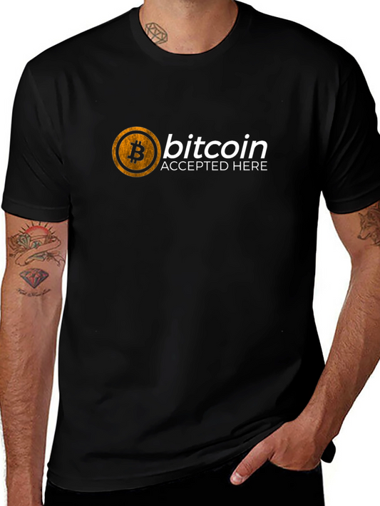 Bitcoin Accepted Here T-Shirt - Crypto Currency Tee