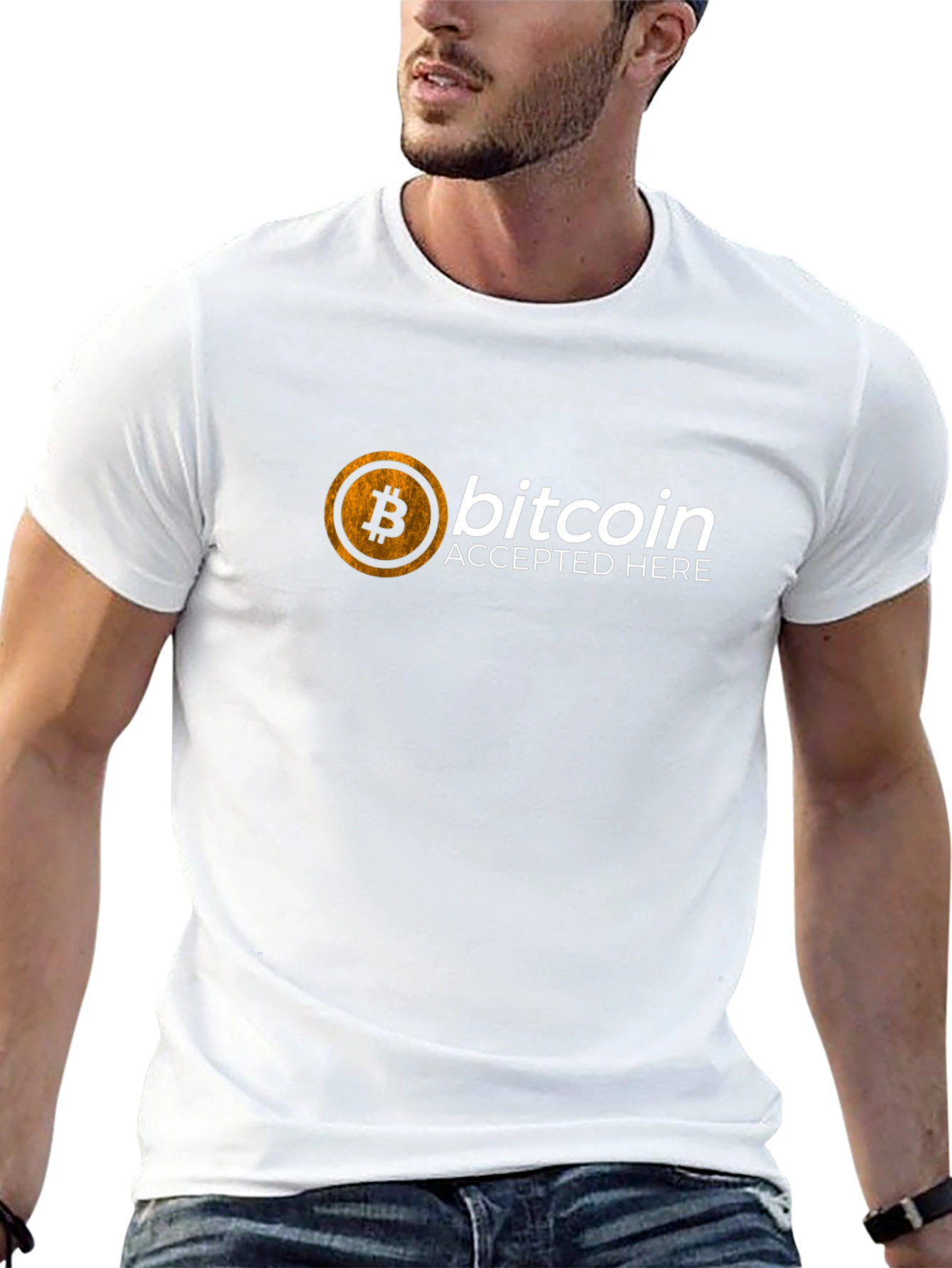 Bitcoin Accepted Here T-Shirt - Crypto Currency Tee