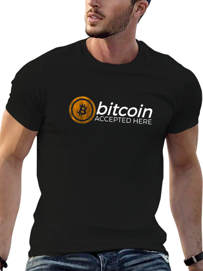 Bitcoin Accepted Here T-Shirt - Crypto Currency Tee