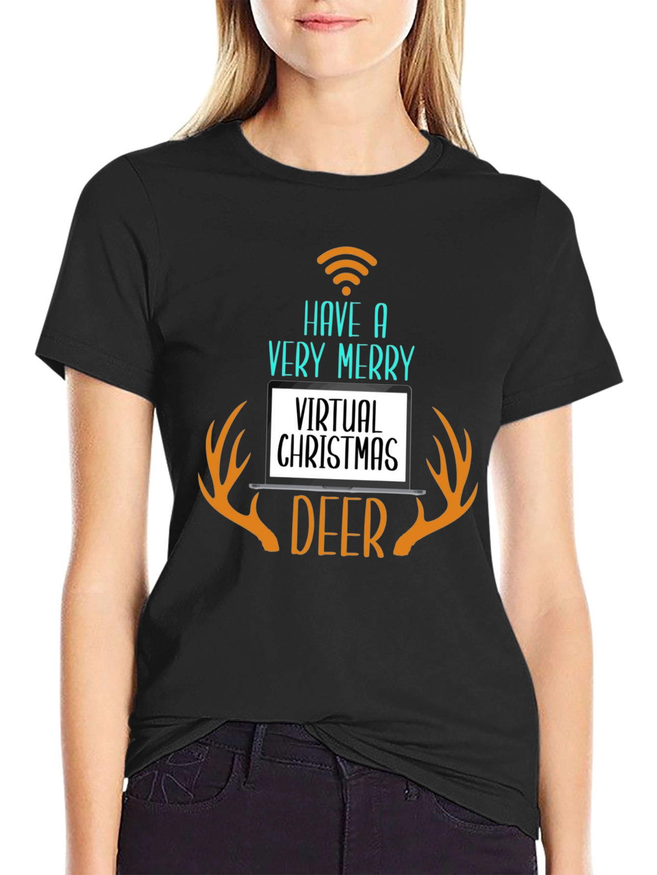 Virtual Christmas Deer T-Shirt
