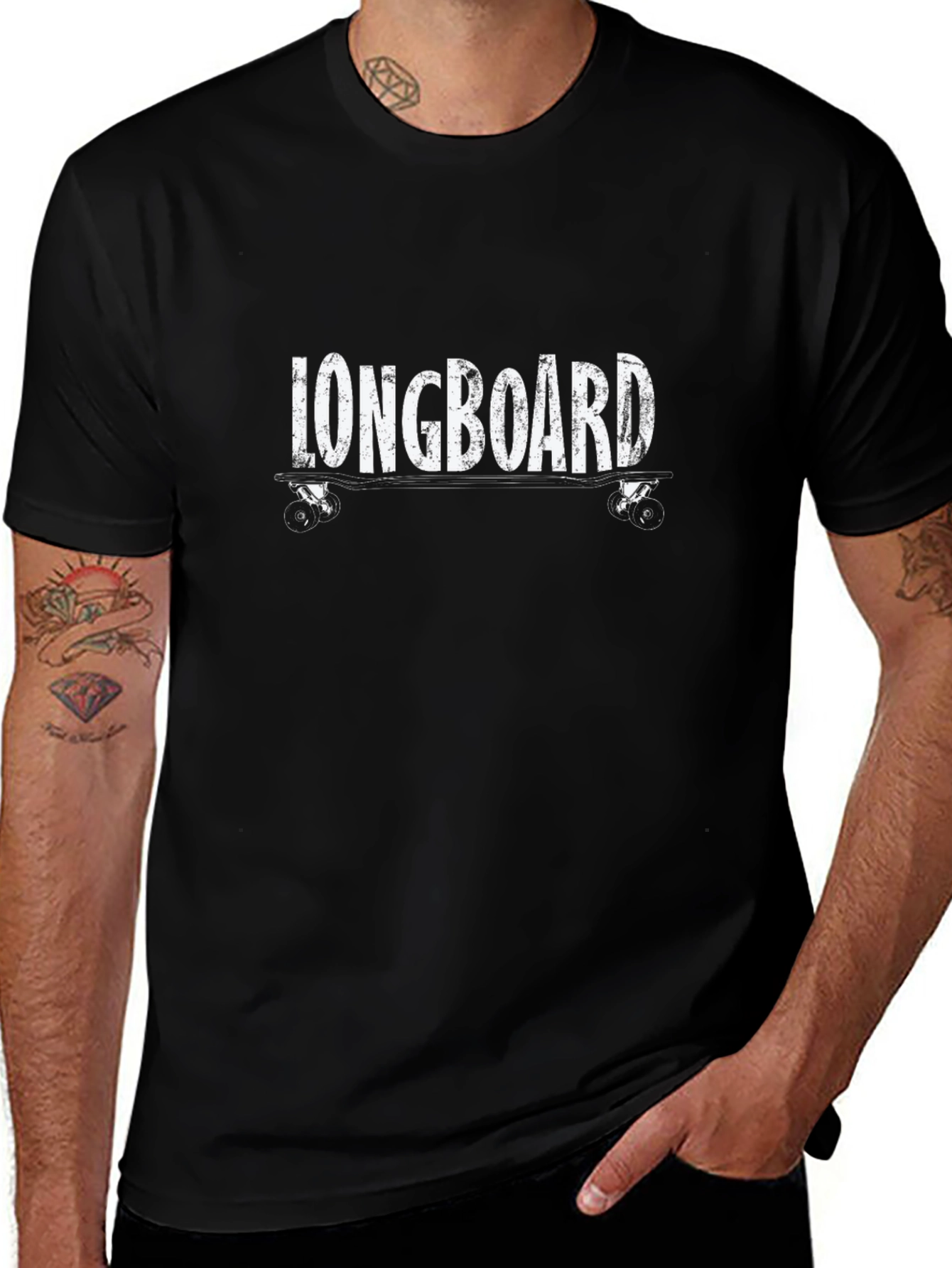 Longboard Skateboard Graphic Tee - Cool Ride