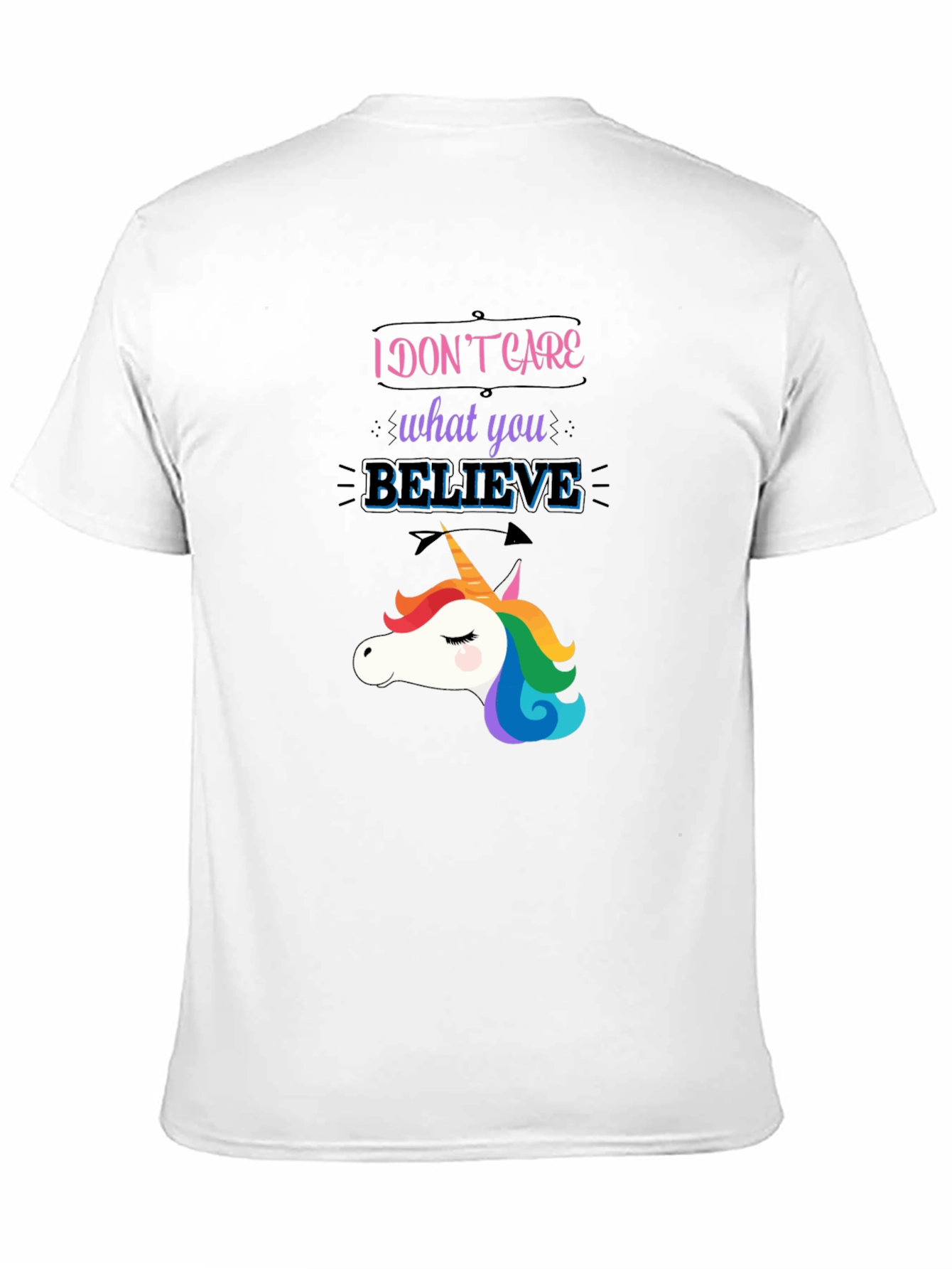 Unicorn Believe Graphic T-Shirt - Black