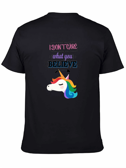 Unicorn Believe Graphic T-Shirt - Black