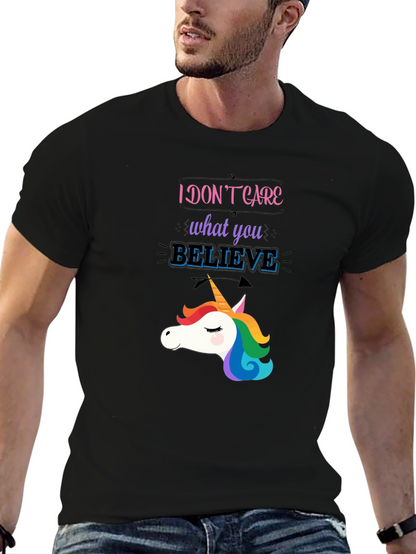 Unicorn Believe Graphic T-Shirt - Black