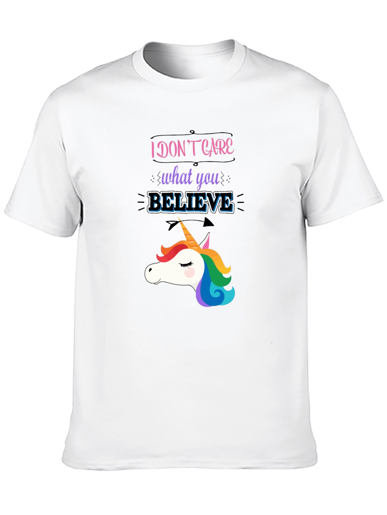 Unicorn Believe Graphic T-Shirt - Black
