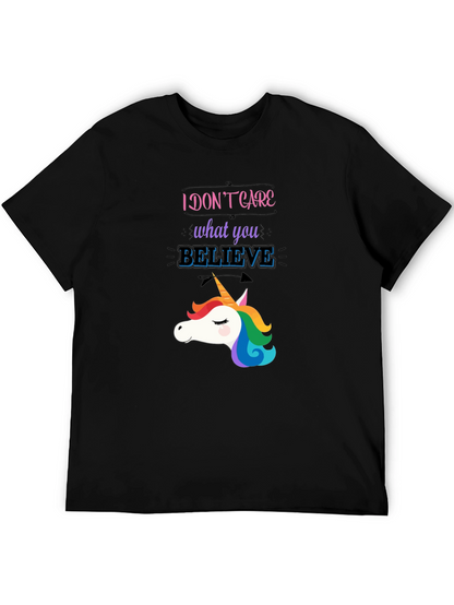 Unicorn Believe Graphic T-Shirt - Black
