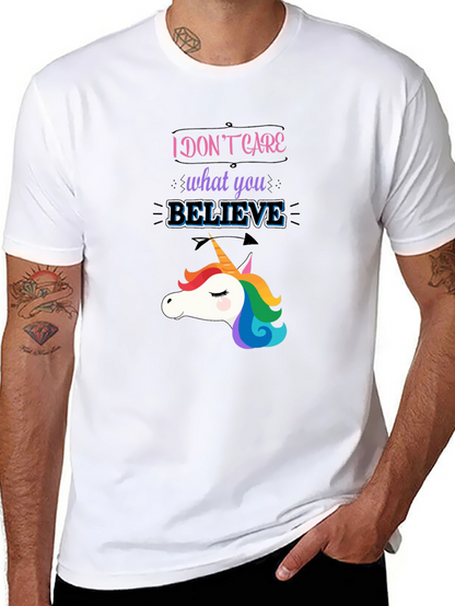 Unicorn Believe Graphic T-Shirt - Black