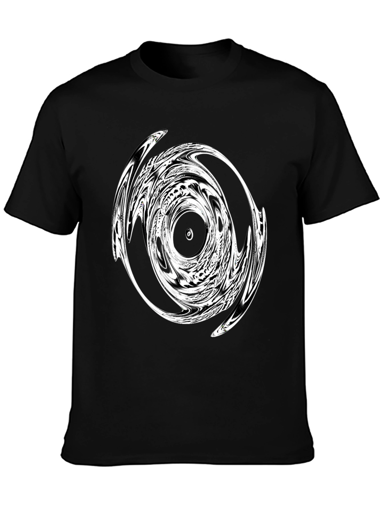 Abstract Swirl Graphic Black T-Shirt