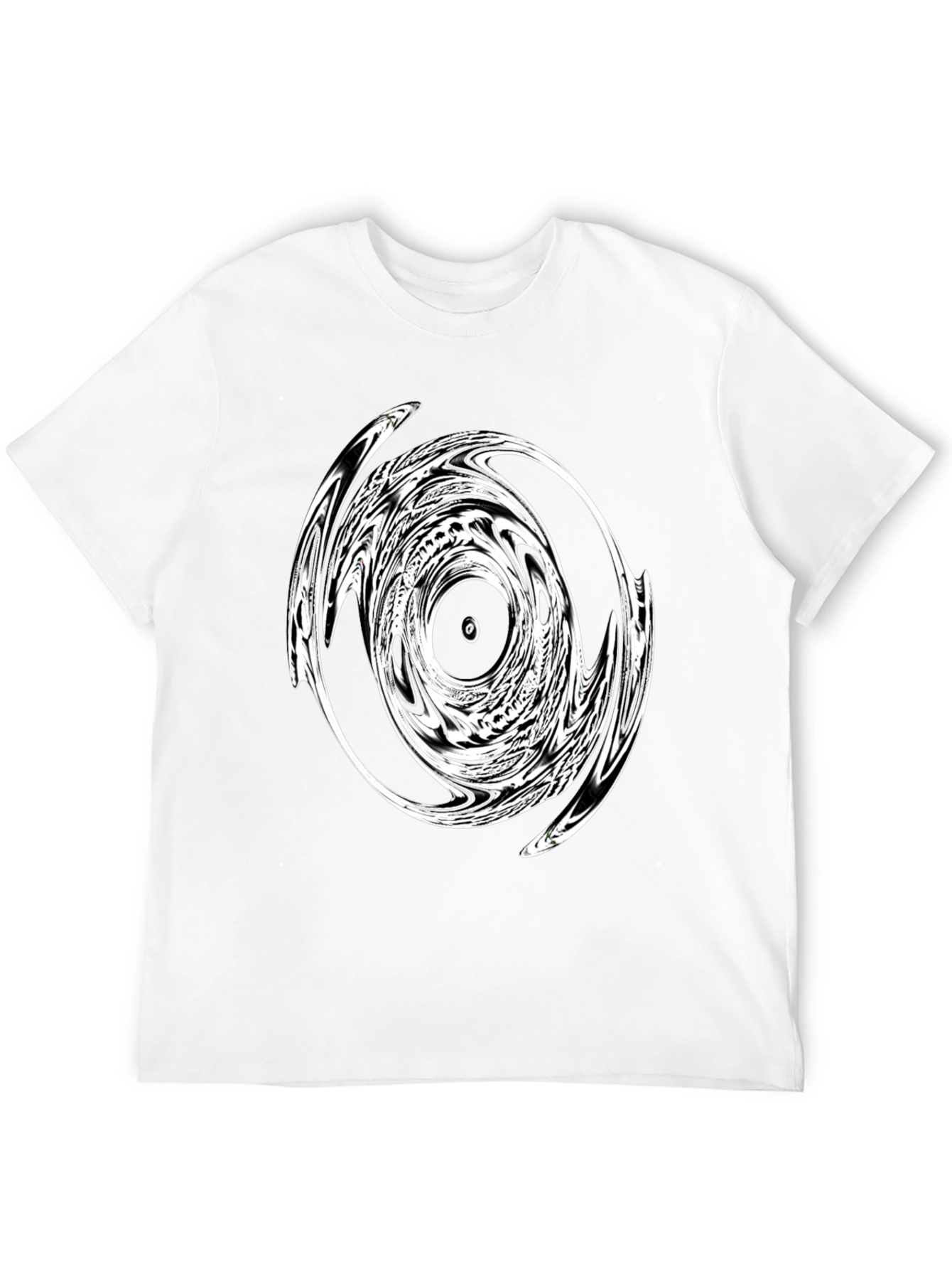 Abstract Swirl Graphic Black T-Shirt