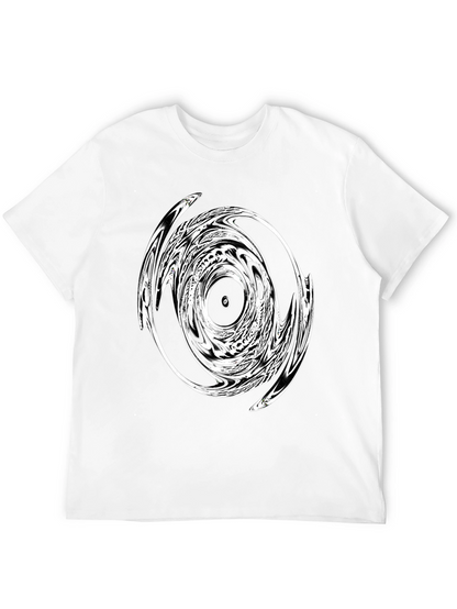 Abstract Swirl Graphic Black T-Shirt