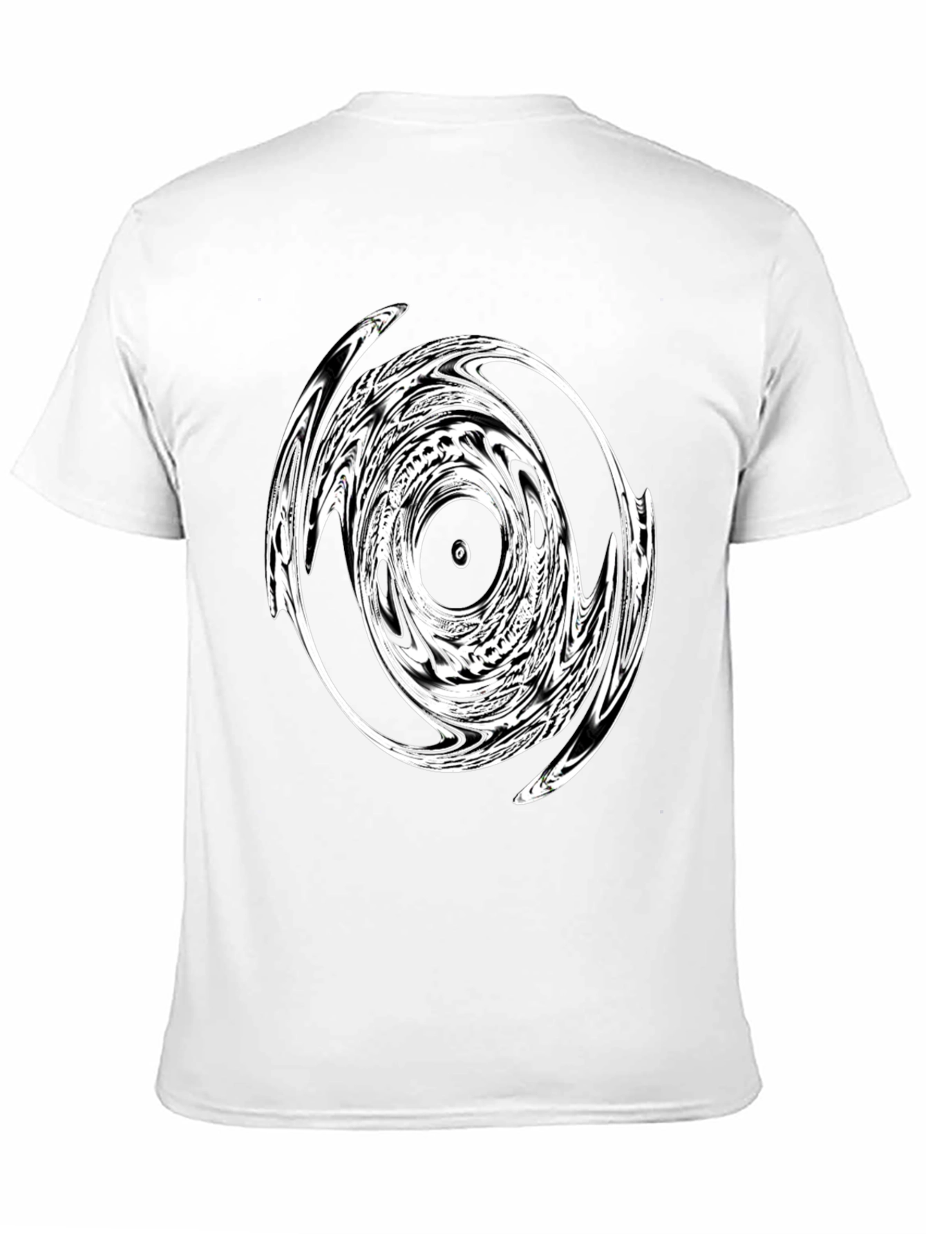 Abstract Swirl Graphic Black T-Shirt