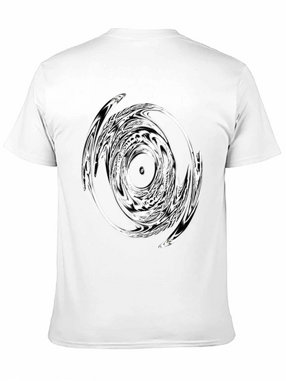 Abstract Swirl Graphic Black T-Shirt