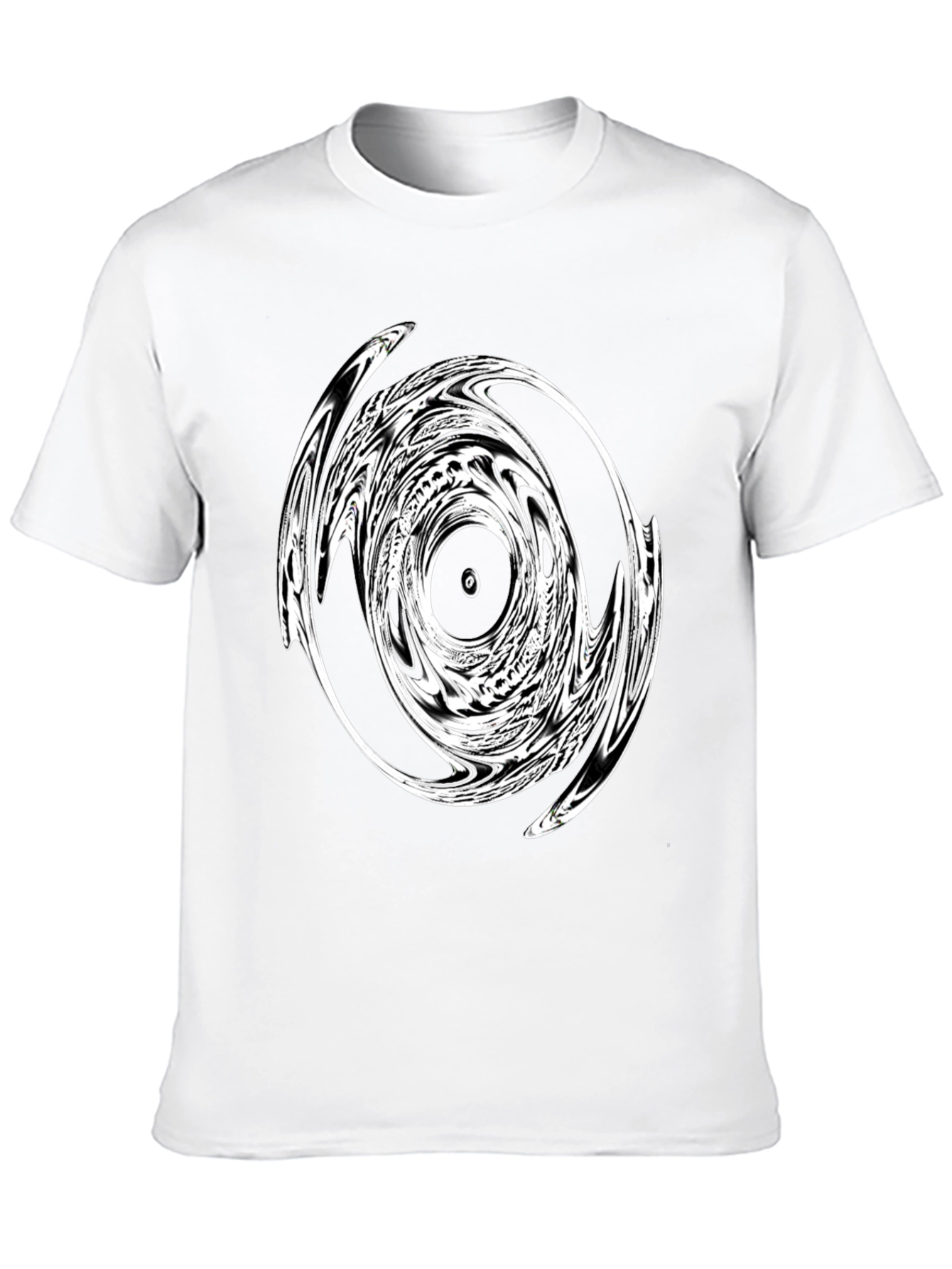 Abstract Swirl Graphic Black T-Shirt