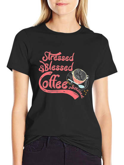 Stressed & Blessed Coffee Obsessed Graphic Tee