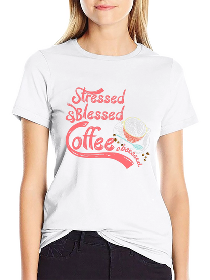 Stressed & Blessed Coffee Obsessed Graphic Tee
