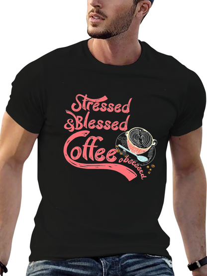 Stressed & Blessed Coffee Obsessed Graphic Tee