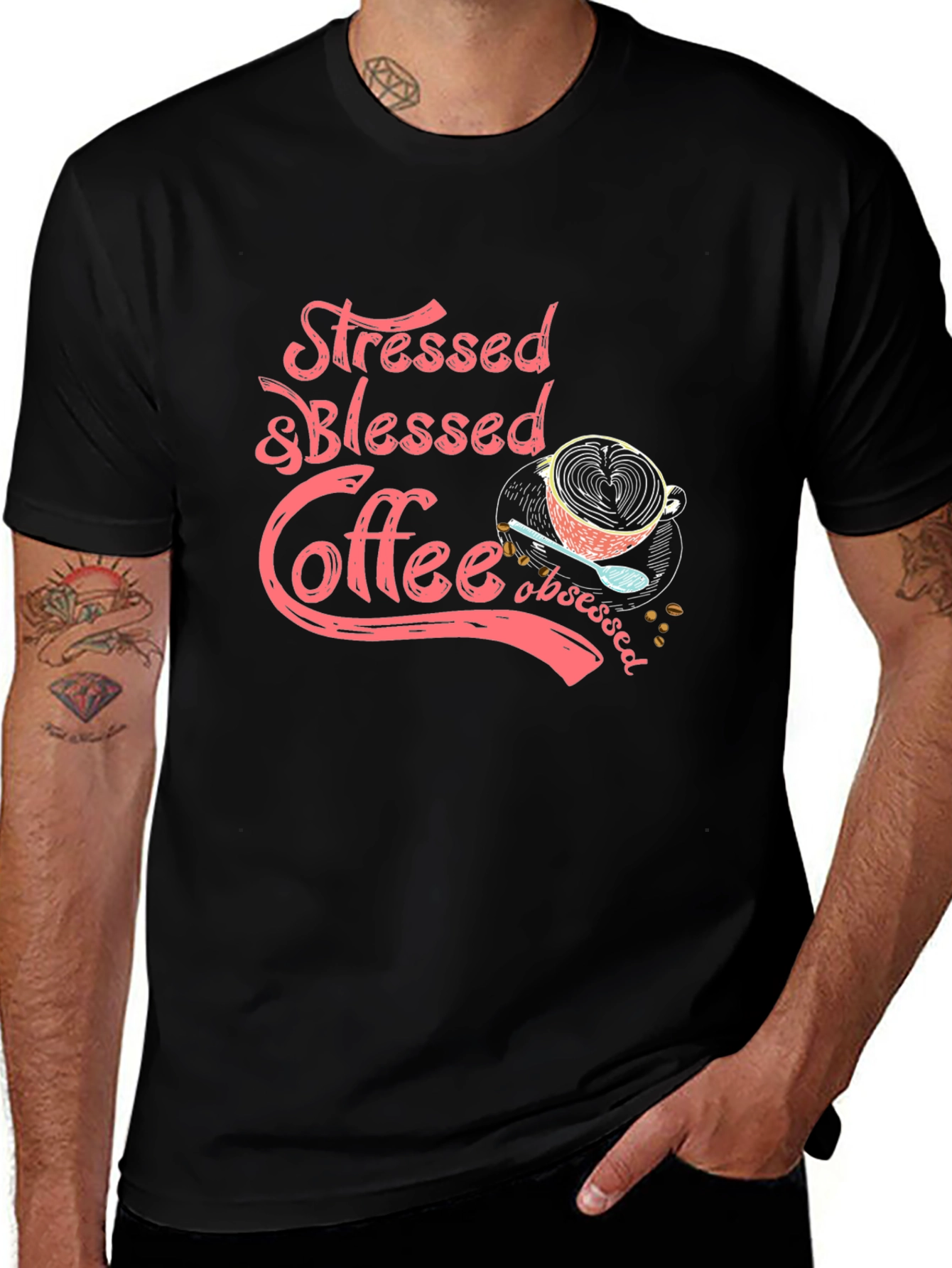 Stressed & Blessed Coffee Obsessed Graphic Tee