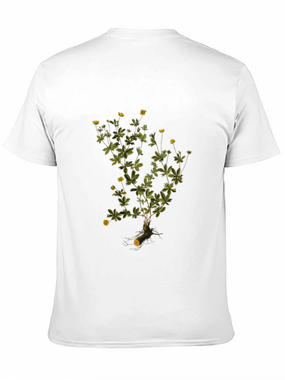 Botanical Print Black T-Shirt