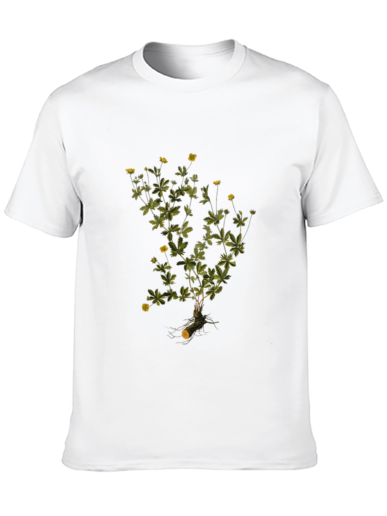Botanical Print Black T-Shirt