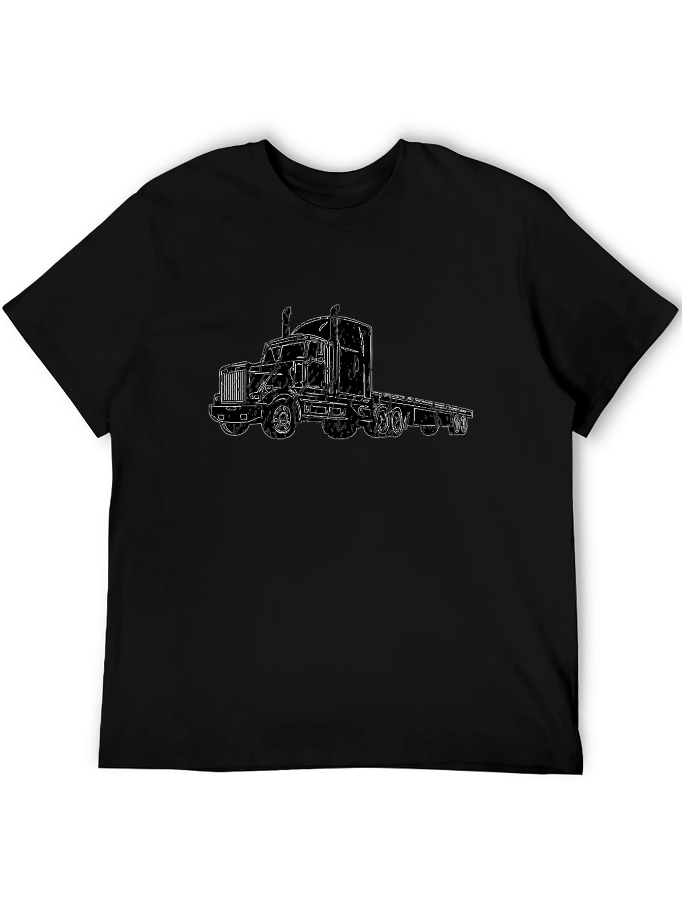 Truck Outline Graphic T-Shirt - Sleek Black Tee