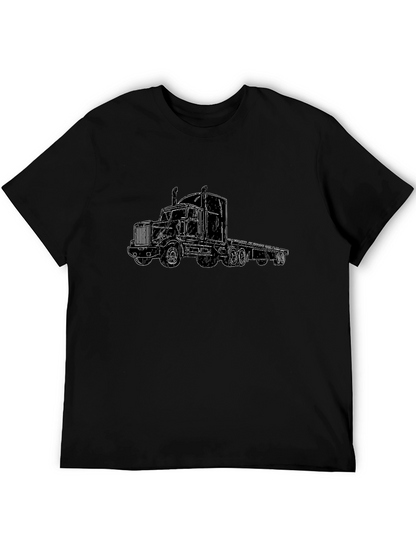 Truck Outline Graphic T-Shirt - Sleek Black Tee