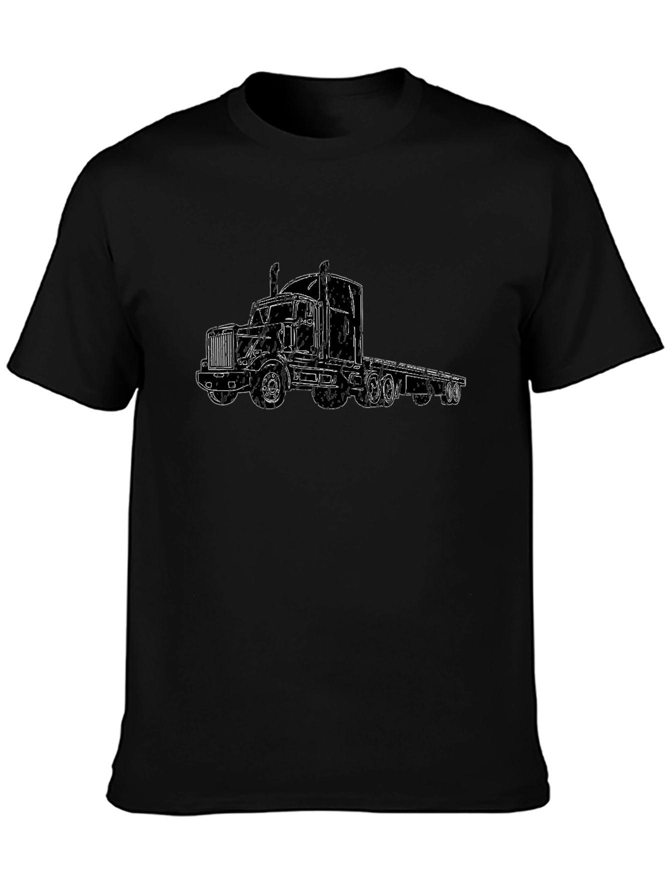 Truck Outline Graphic T-Shirt - Sleek Black Tee