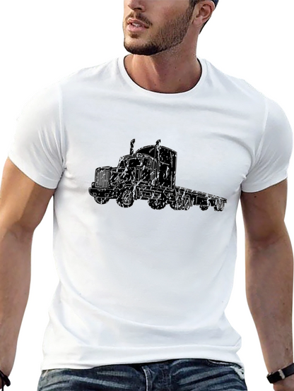Truck Outline Graphic T-Shirt - Sleek Black Tee
