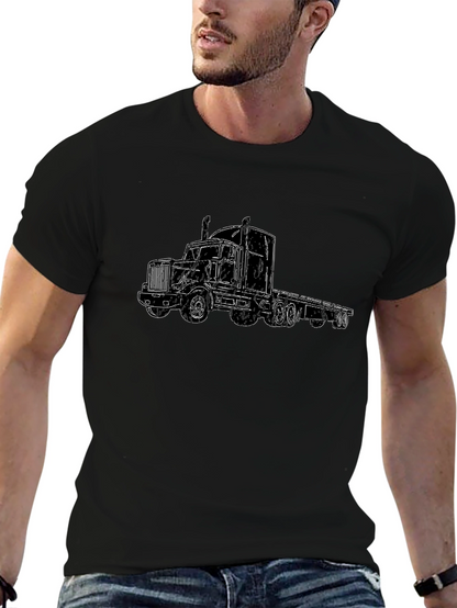 Truck Outline Graphic T-Shirt - Sleek Black Tee
