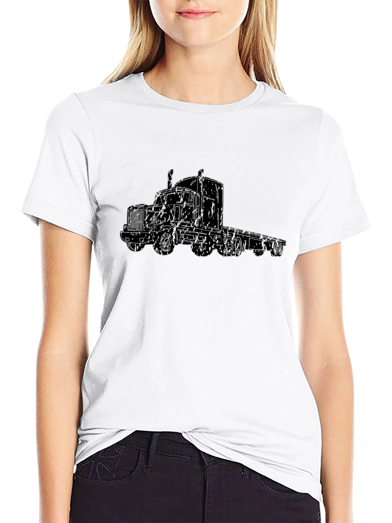 Truck Outline Graphic T-Shirt - Sleek Black Tee