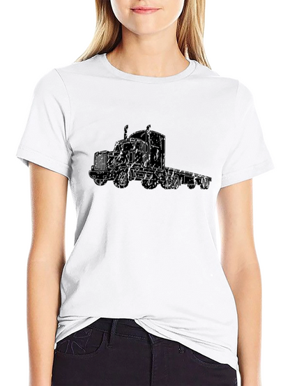 Truck Outline Graphic T-Shirt - Sleek Black Tee