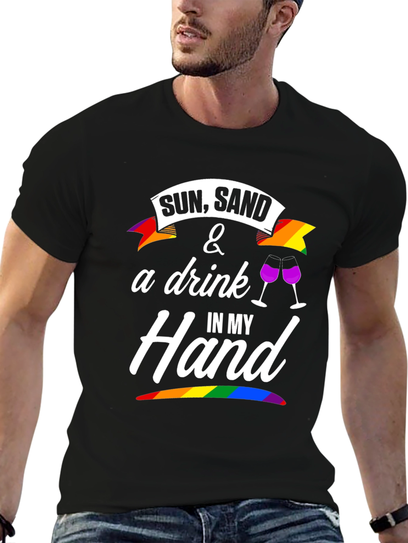 Sun Sand & A Drink T-Shirt - Pride Edition