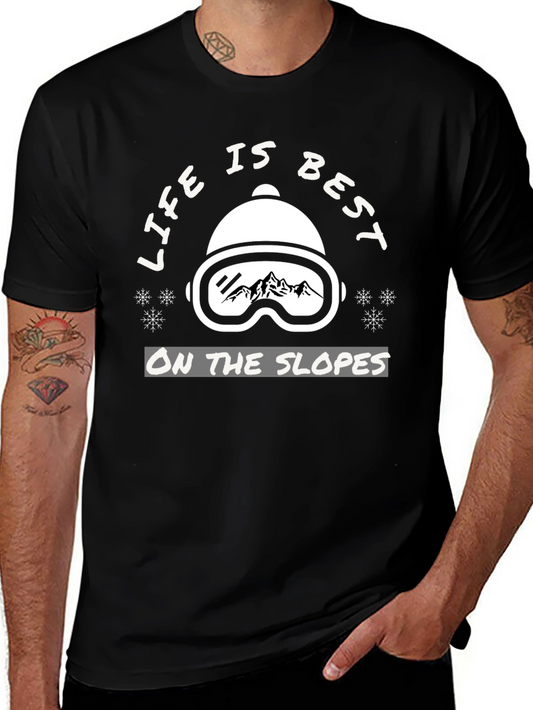 Life Is Best On The Slopes T-Shirt Ski Snowboard Tee