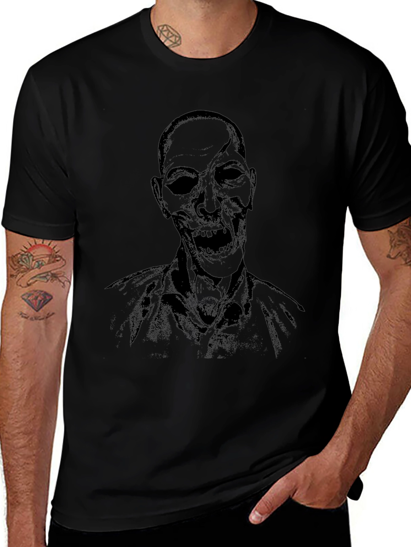 Zombie Graphic T-Shirt - Mens Black Tee