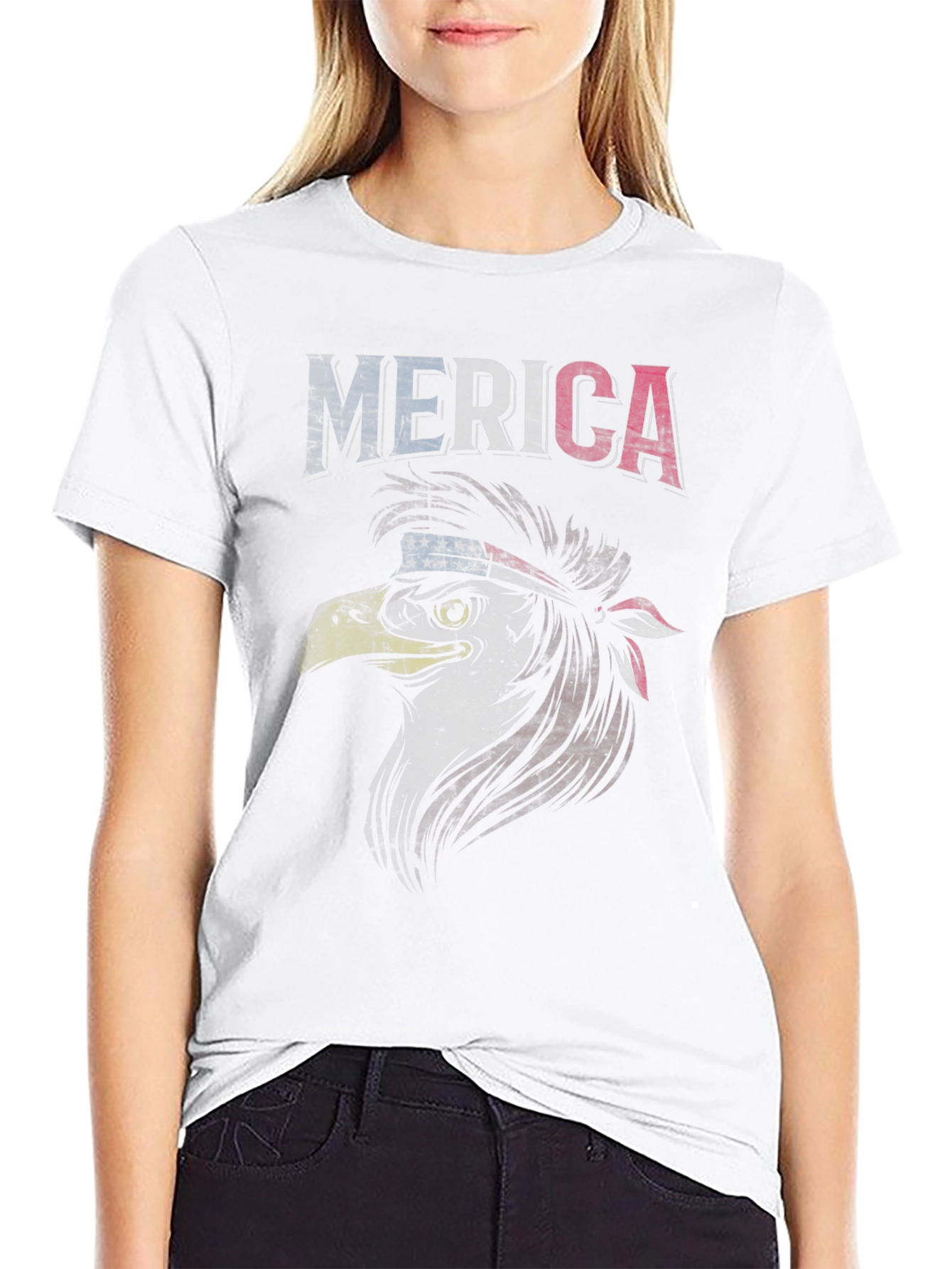 American Eagle Graphic T-Shirt Patriotic USA Flag