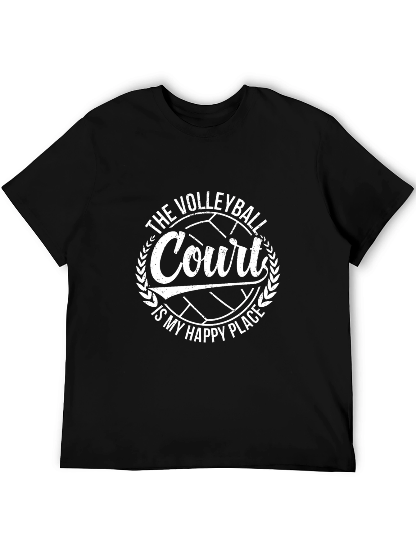 Volleyball Court Is My Happy Place T-Shirt