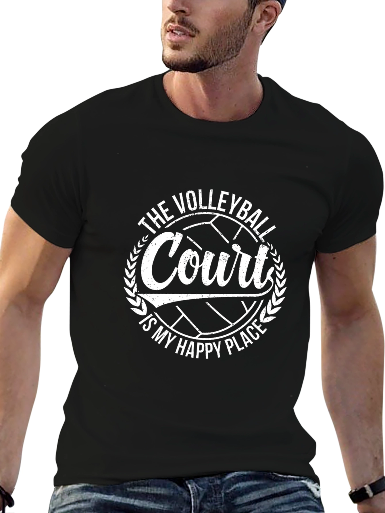 Volleyball Court Is My Happy Place T-Shirt