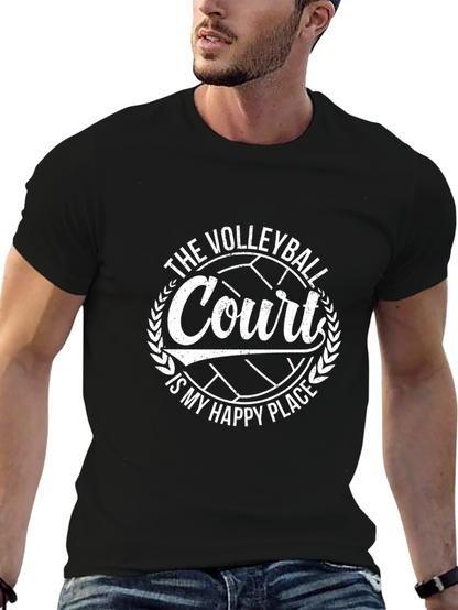 Volleyball Court Is My Happy Place T-Shirt