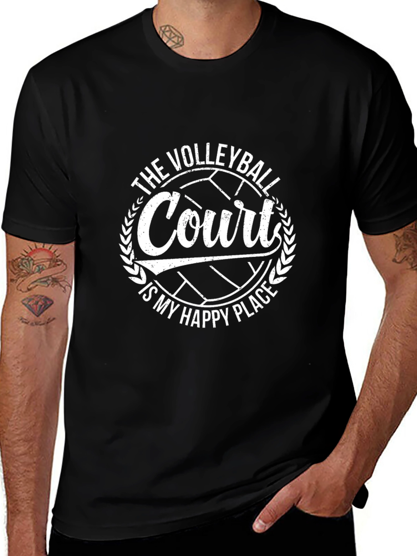 Volleyball Court Is My Happy Place T-Shirt